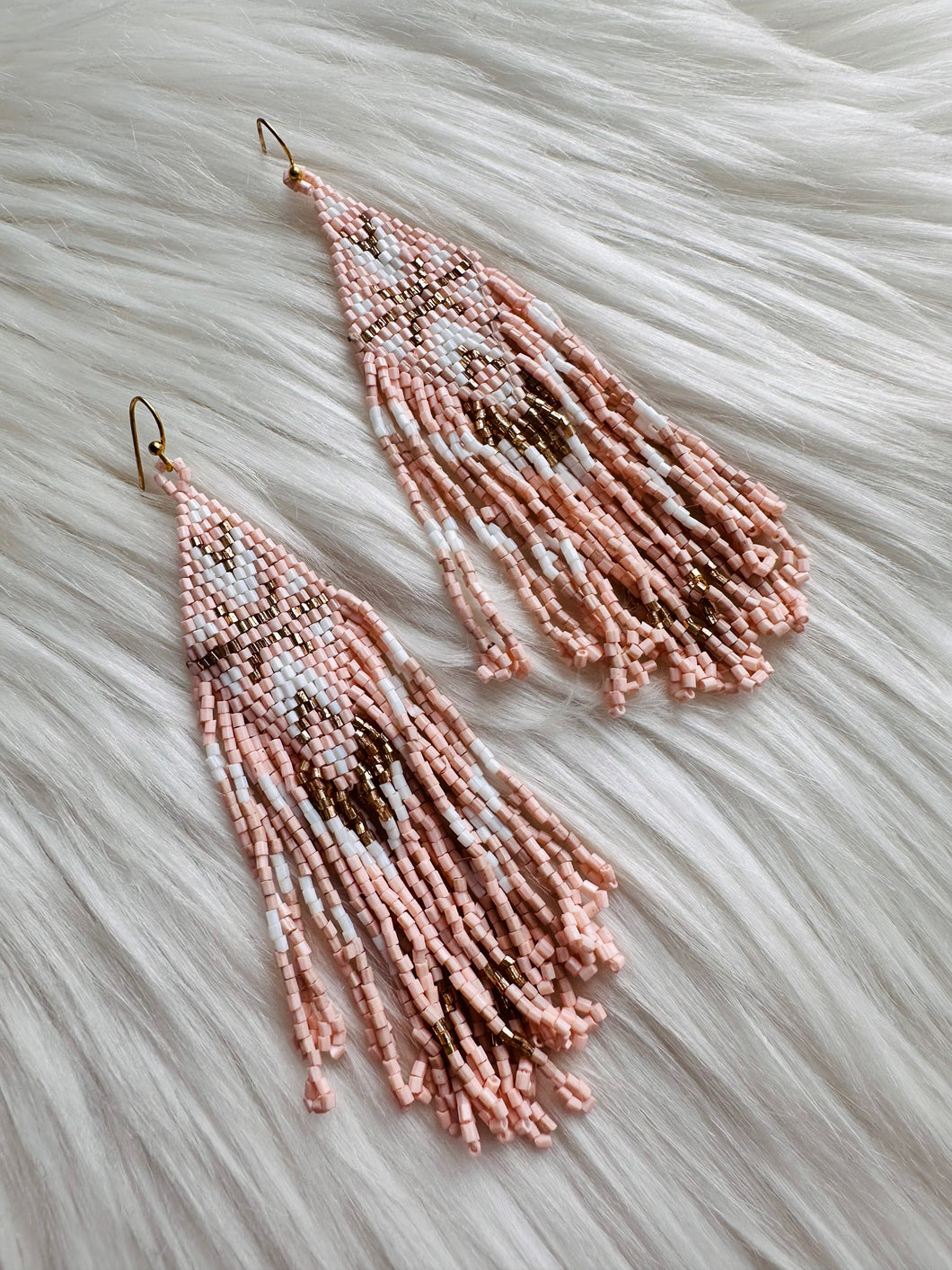 Seed Bead Light Pink & Gold